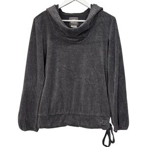 Nike Terry Hooded Gray Pullover Sweater Size Medium Womens